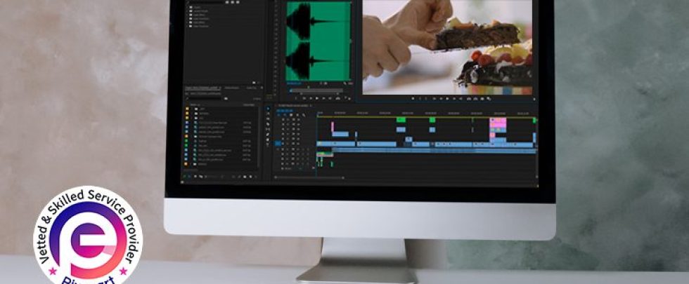 PS Edits is showing an image of a computer screen with a video editing project that he’s currently working on to show his professional online video editing and post-production freelance service on pixecart.